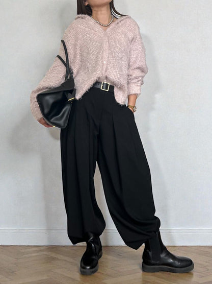 Jacquard shaggy sheerルーズシャツ