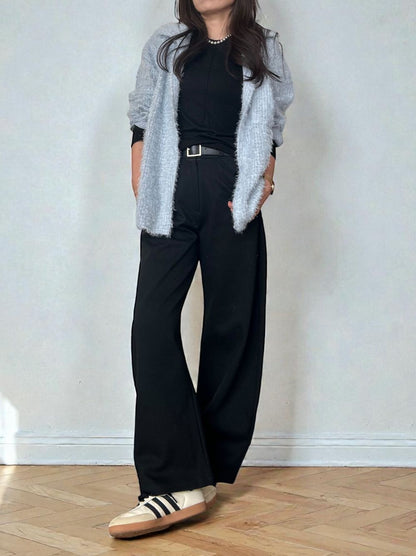 Jacquard shaggy sheerルーズシャツ