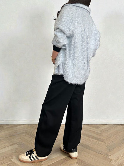 Jacquard shaggy sheerルーズシャツ