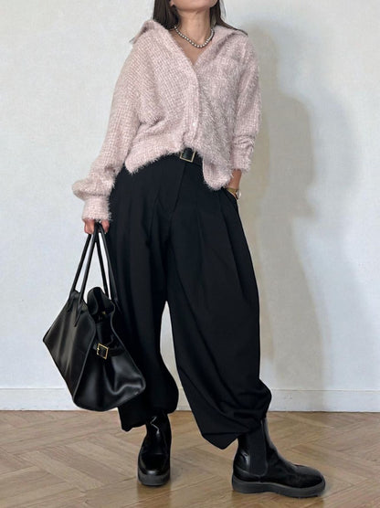 Jacquard shaggy sheerルーズシャツ