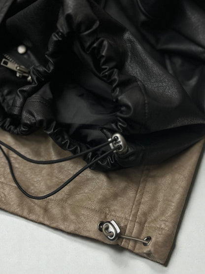 Eco leather スタンドカラージップブルゾン