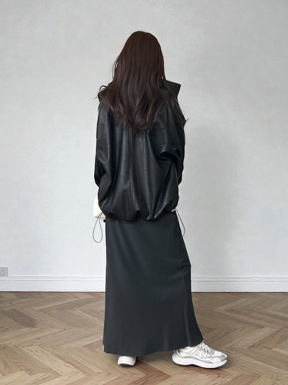 Eco leather スタンドカラージップブルゾン