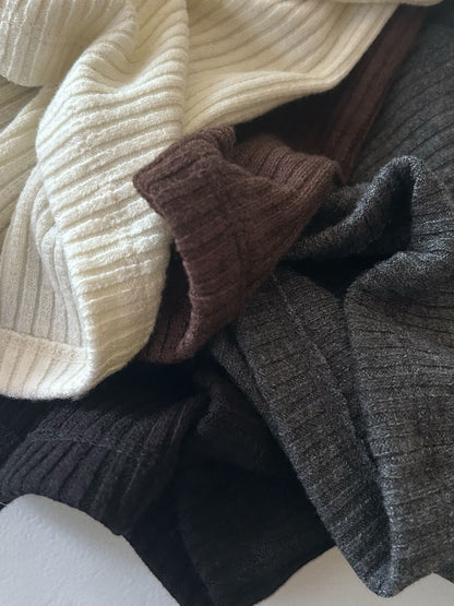 Comfortableヘンリーネックリブカットソー