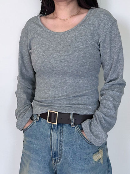 Fleece rib ラウンドネックカットソー