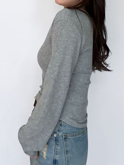 Fleece rib ラウンドネックカットソー