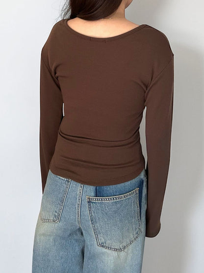 Fleece rib ラウンドネックカットソー