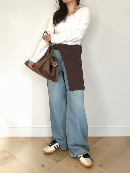 Fleece rib ラウンドネックカットソー