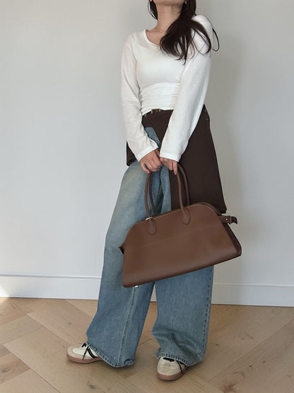 Fleece rib ラウンドネックカットソー