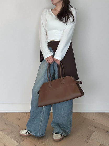 Fleece rib ラウンドネックカットソー