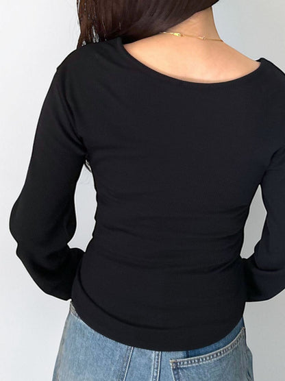 Fleece rib ラウンドネックカットソー