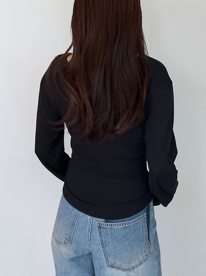 Fleece rib ラウンドネックカットソー