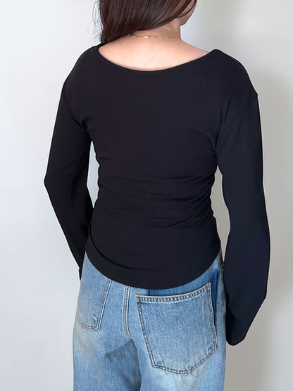 Fleece rib ラウンドネックカットソー