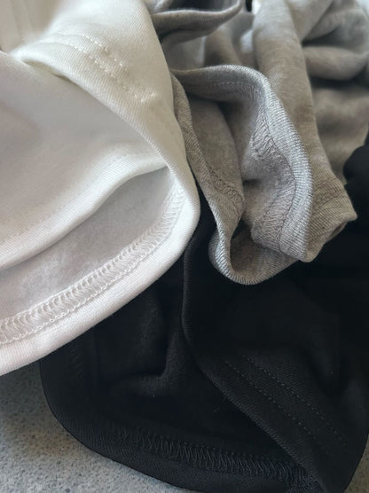 Curved hemlineフリースラウンドネックカットソー