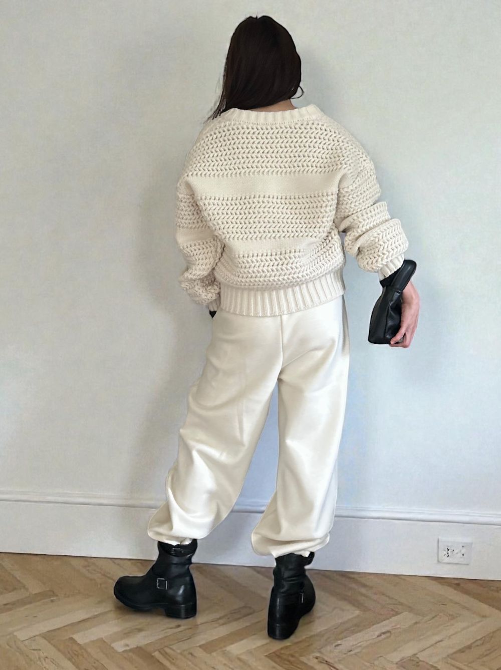 Crochet クルーネックジップアップニット