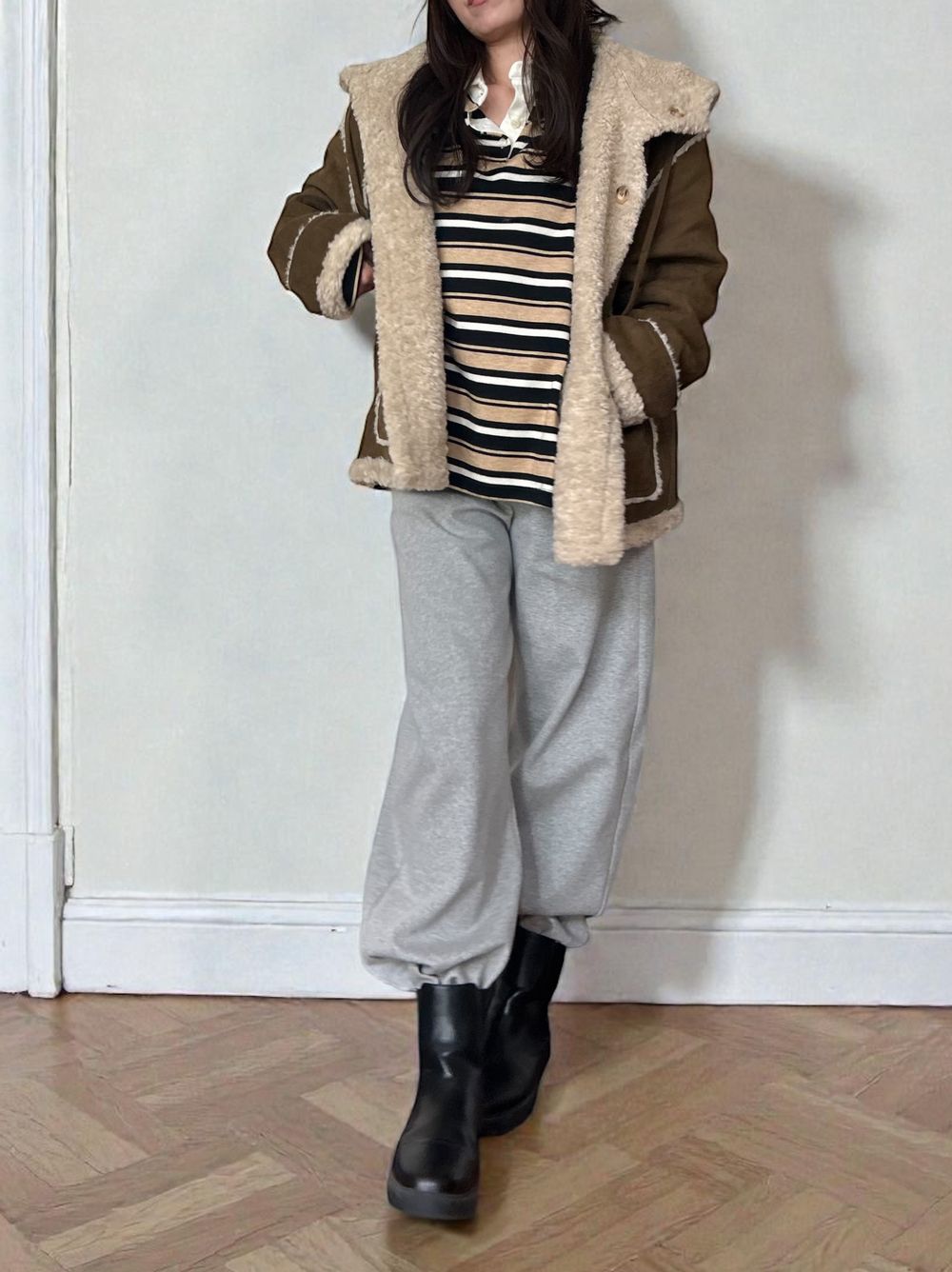 Rugger border ニットプルオーバーシャツ