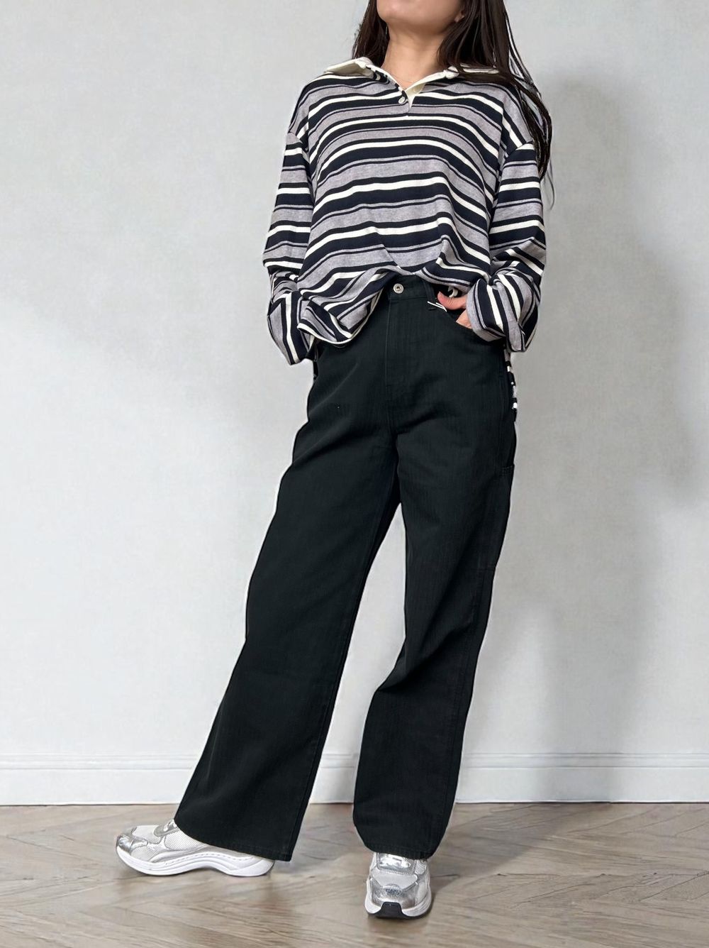 Rugger border ニットプルオーバーシャツ