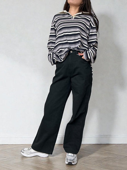 Rugger border ニットプルオーバーシャツ