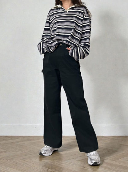 Rugger border ニットプルオーバーシャツ