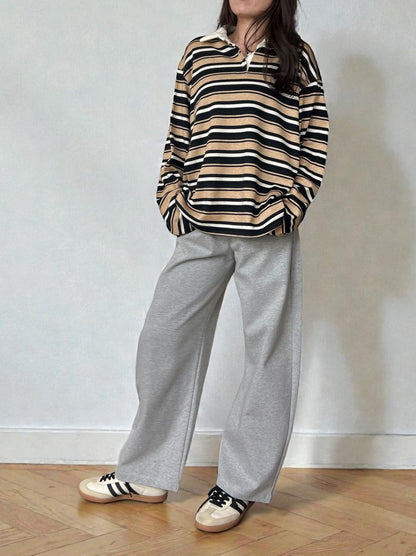 Rugger border ニットプルオーバーシャツ