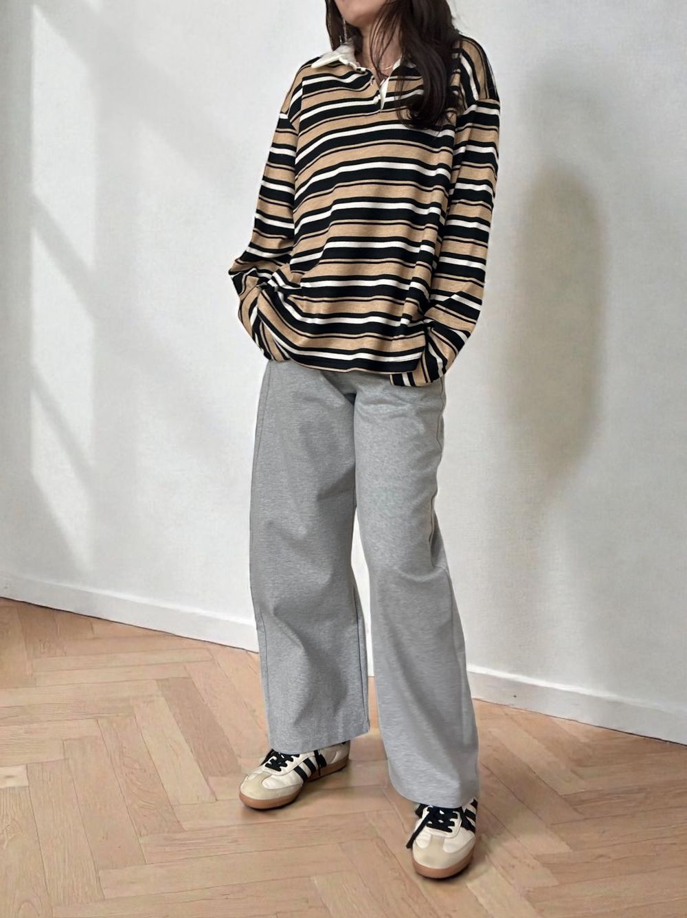 Rugger border ニットプルオーバーシャツ