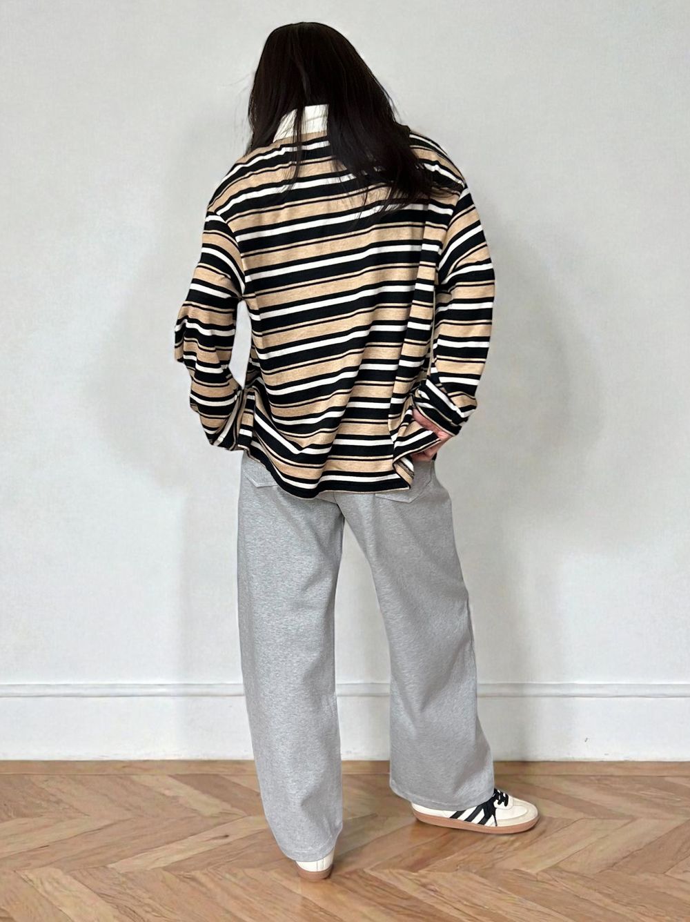 Rugger border ニットプルオーバーシャツ