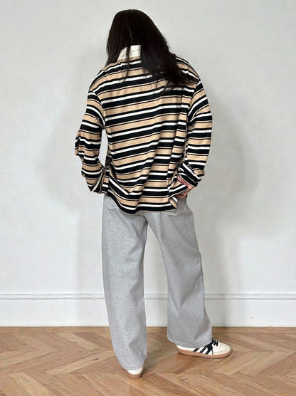 Rugger border ニットプルオーバーシャツ