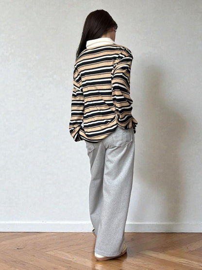 Rugger border ニットプルオーバーシャツ