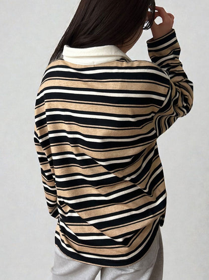 Rugger border ニットプルオーバーシャツ