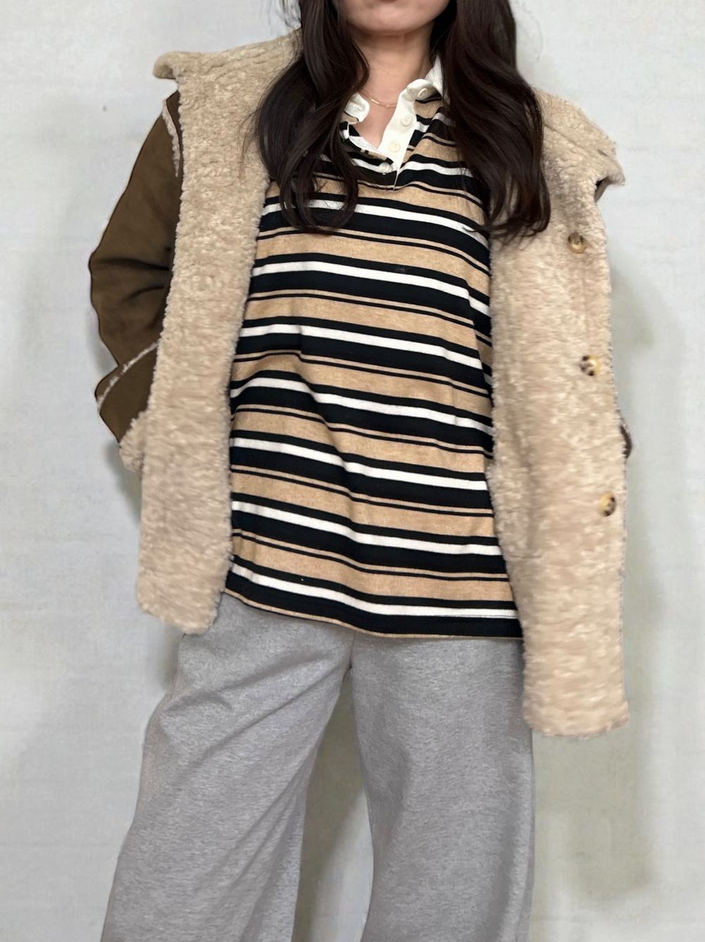 Rugger border ニットプルオーバーシャツ