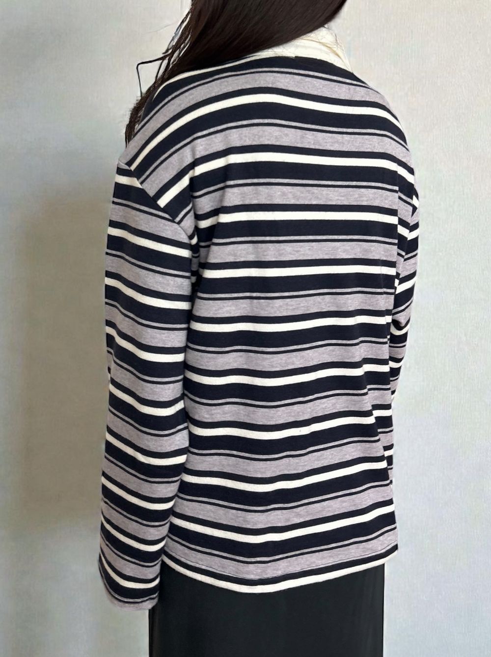 Rugger border ニットプルオーバーシャツ