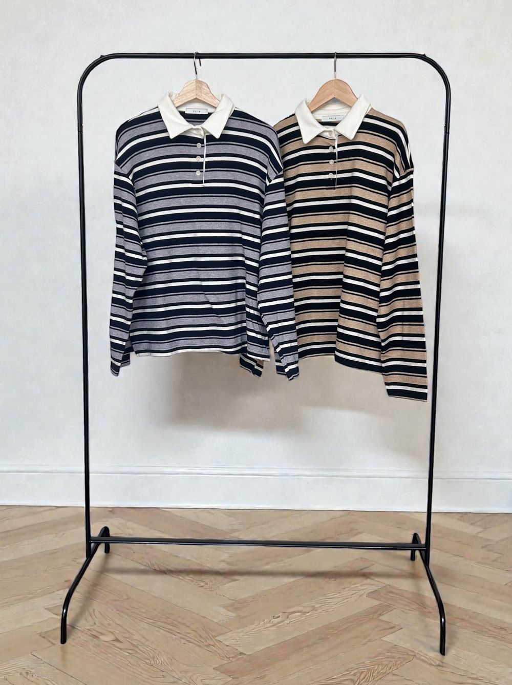 Rugger border ニットプルオーバーシャツ