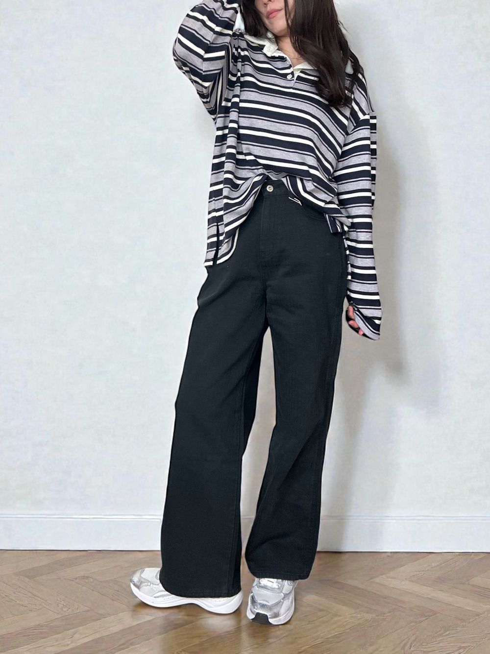 Rugger border ニットプルオーバーシャツ