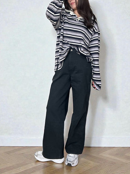 Rugger border ニットプルオーバーシャツ