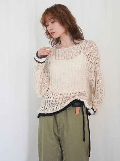 Edge color ルーズメッシュニット