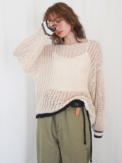 Edge color ルーズメッシュニット