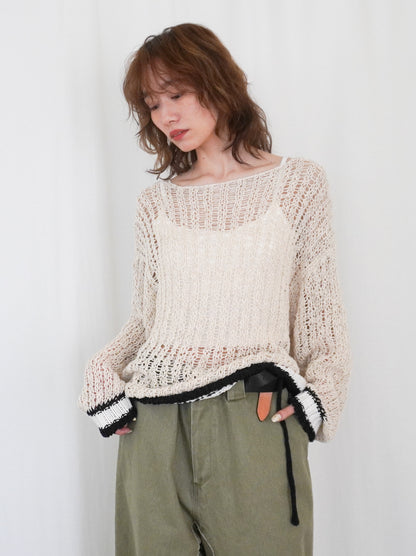 Edge color ルーズメッシュニット
