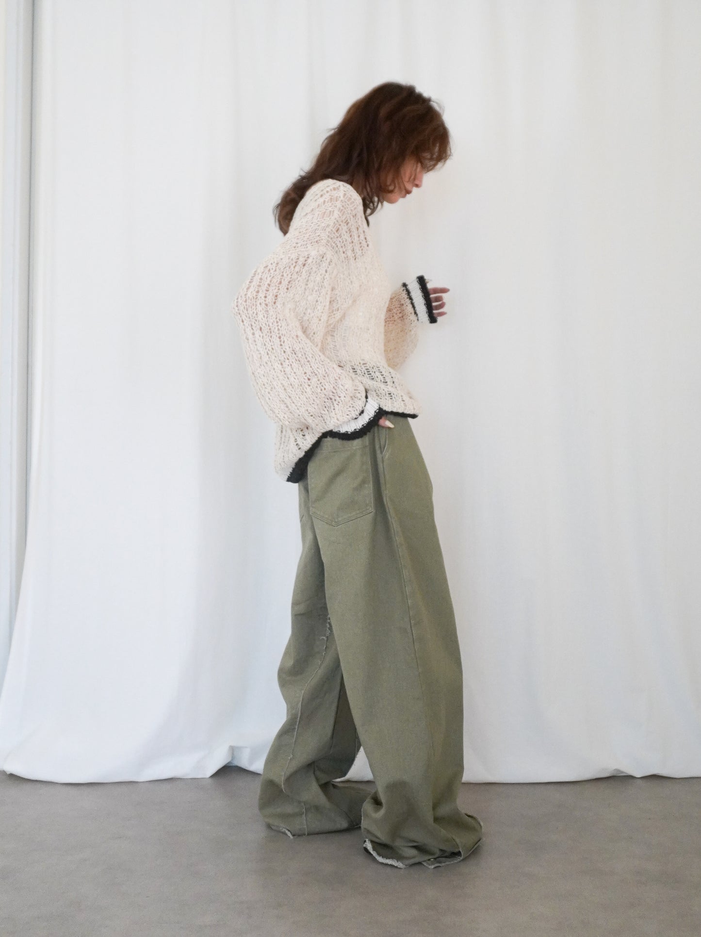 Edge color ルーズメッシュニット