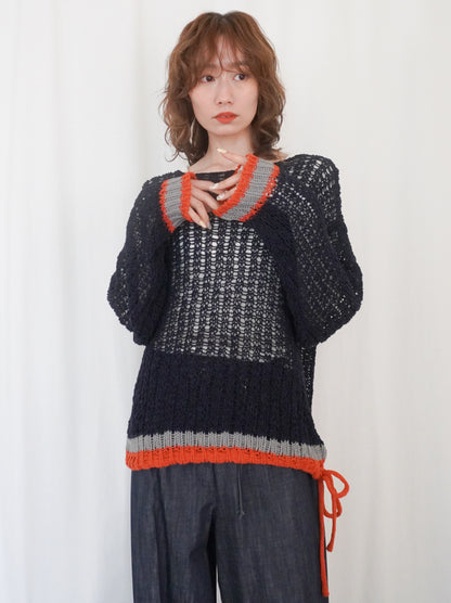 Edge color ルーズメッシュニット