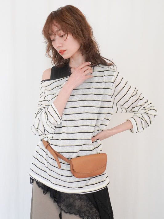 Boat neck smooth ボーダーカットソー