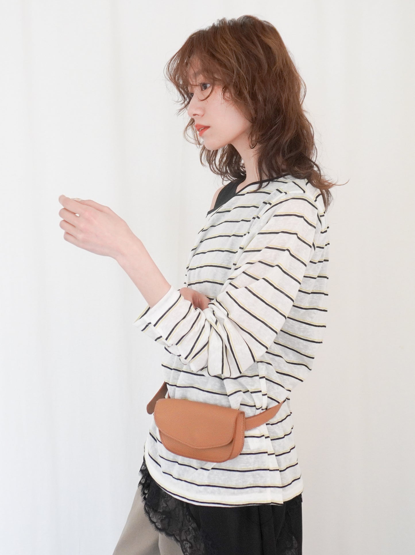 Boat neck smooth ボーダーカットソー