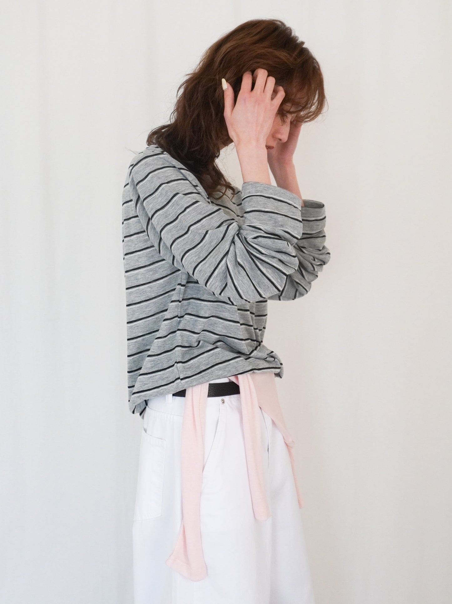 Boat neck smooth ボーダーカットソー