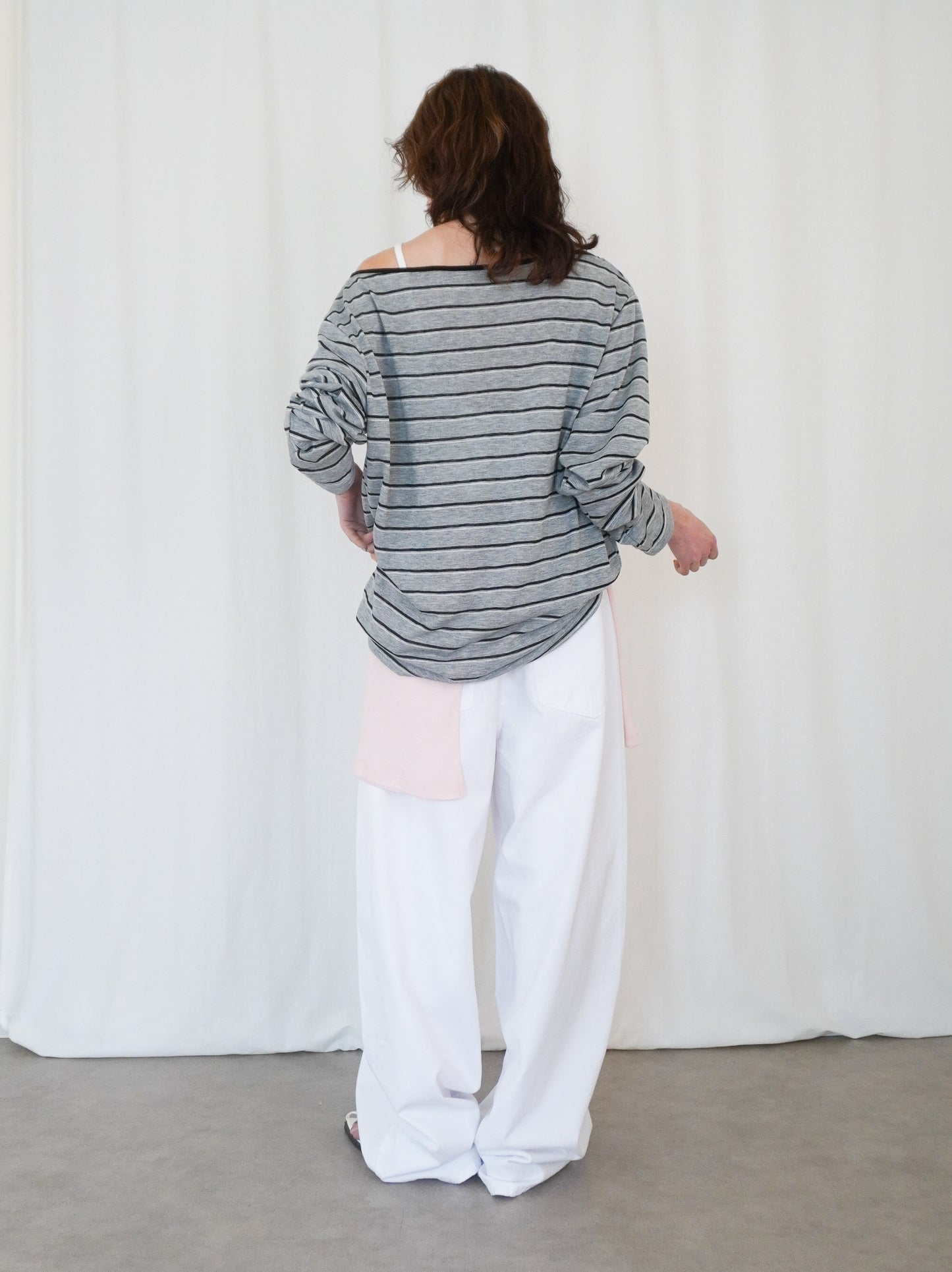 Boat neck smooth ボーダーカットソー