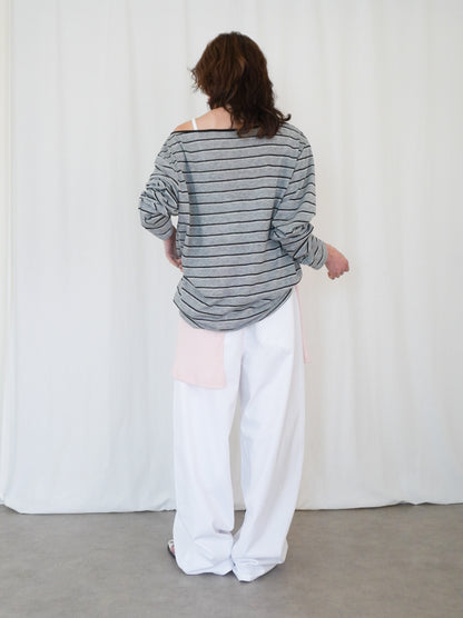 Boat neck smooth ボーダーカットソー