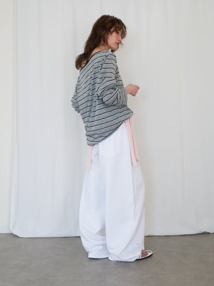 Boat neck smooth ボーダーカットソー