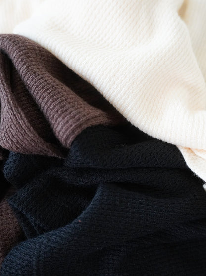 Bicolor sleevelessワッフルニットトップス