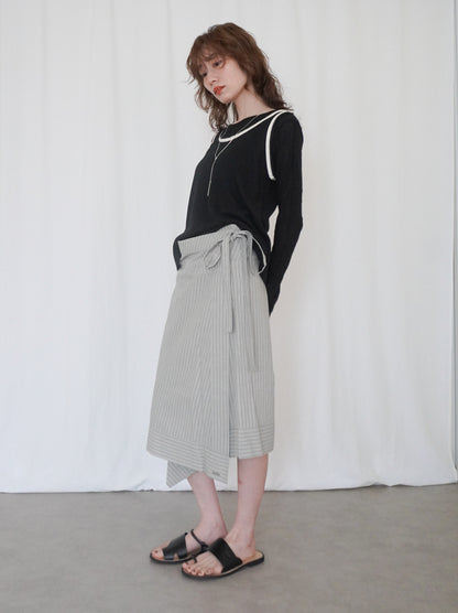 Bicolor sleevelessワッフルニットトップス
