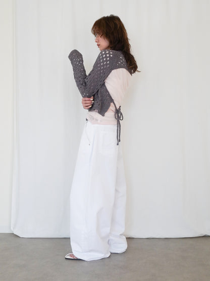 Back Consciousクロシェッニットトップス