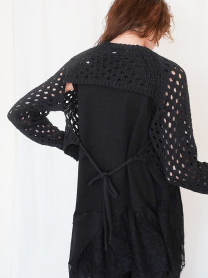 Back Consciousクロシェッニットトップス