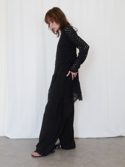 Back Consciousクロシェッニットトップス
