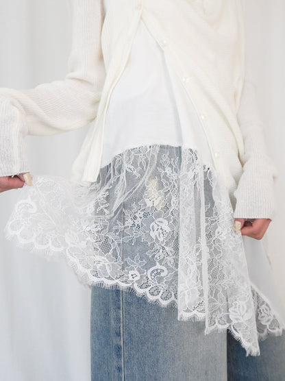 Asymmetry mixed materials タンクトップドレス